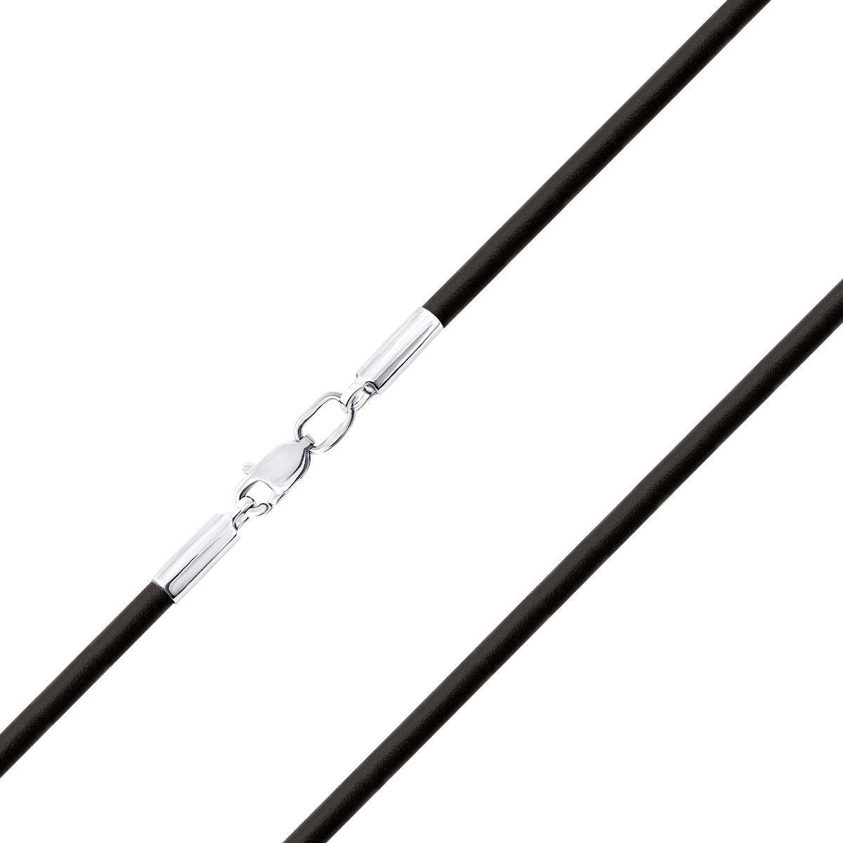 

Ювелирный шнурок из каучука с серебряным замком 40 размер КК-0225р