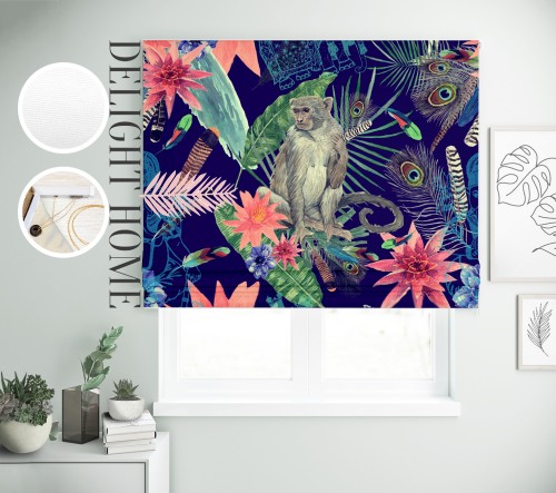 

Римская штора с фотопечатью 15-025 система Light I&H Джуси велюр 50*170 см