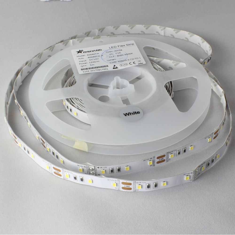 

Светодиодная лента LED RISHANG 3000K 60шт/м 12V 12w/m 2 5м RN0060TA-A3