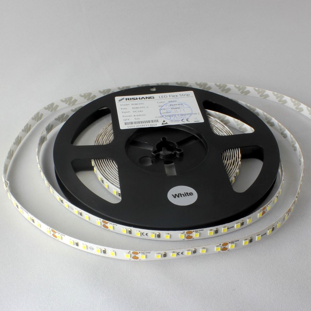 

Светодиодная лента LED RISHANG 6000К 120шт/м 12V 8,4w/m 5м RN08C0TA-B6