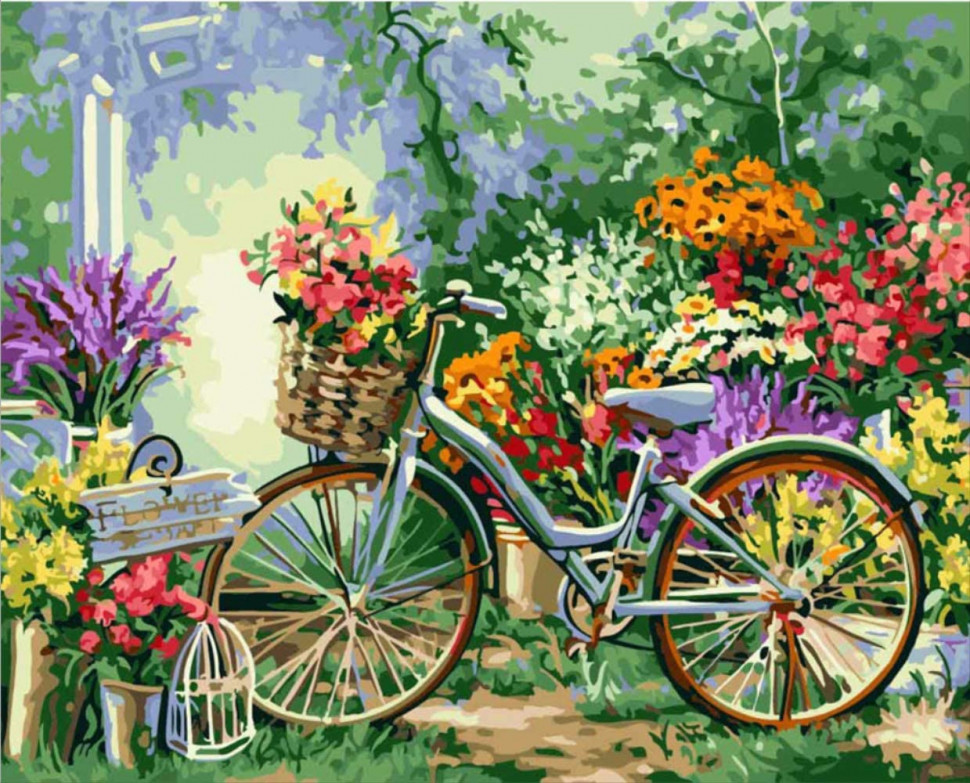 

Картина по номерам Art Craft "Велосипед в цветах" 40*50см 12501 164334