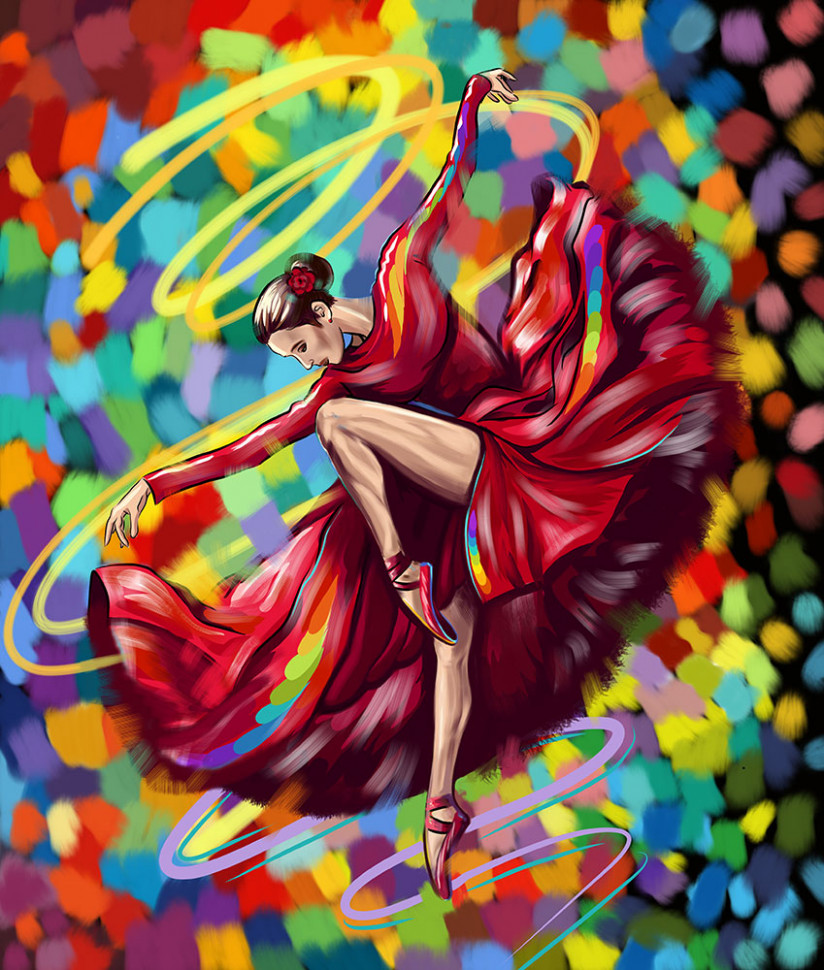 Изящные балерины Триптих Раскраска по номерам на холсте Iteso IT-D010