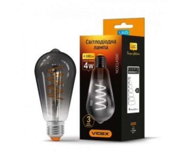 

LED лампа ST64 4W E27 2100K 220V графит