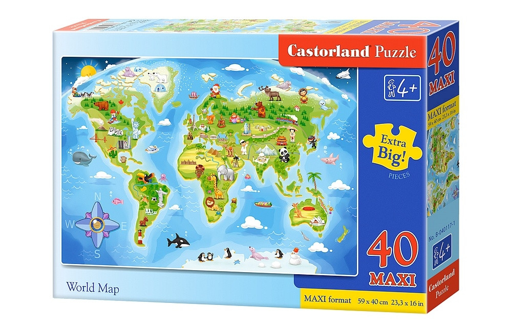 

Пазлы Castorland maxi Карта Мира на 40 элементов