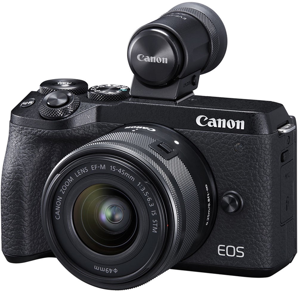 Акція на Фотоаппарат Canon EOS M6 Mark II + 15-45 IS STM + EVF Kit Black (3611C053) Официальная гарантия! від Rozetka UA