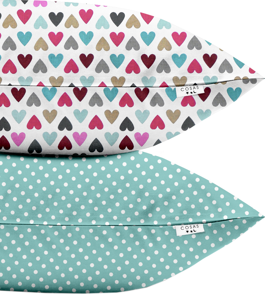 

Набор наволочек Cosas Бязь Set Pillow Love Dots 40х60 см 2 шт Mint