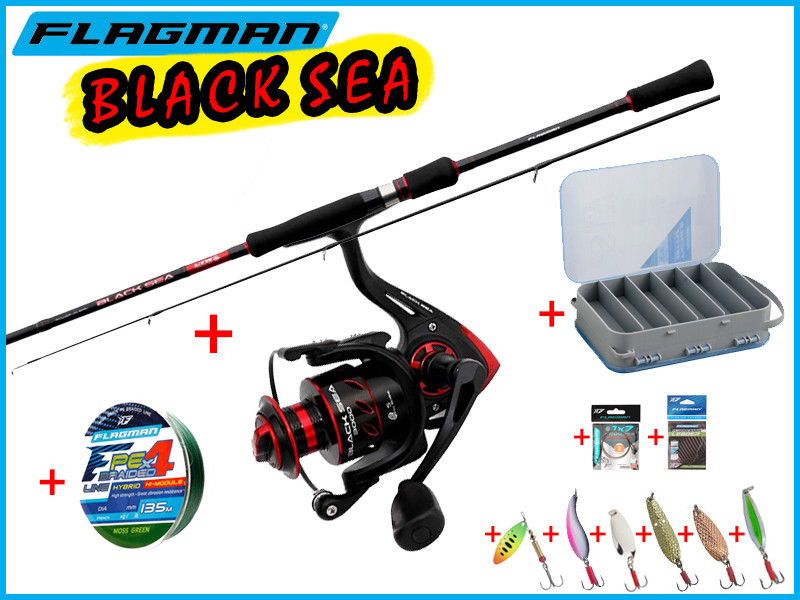 

Рыболовный набор для ловли хищной рыбы Flagman Black Sea Set 12в1
