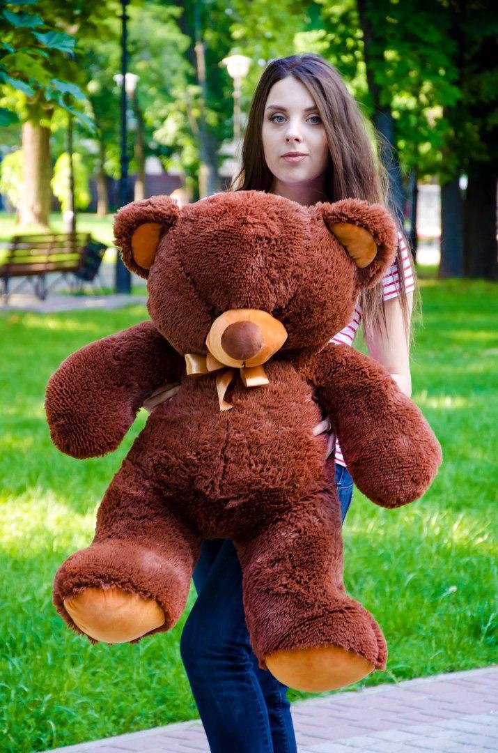 

Мягкая игрушка NEHILO плюшевый мишка Томми 100 см Шоколадный
