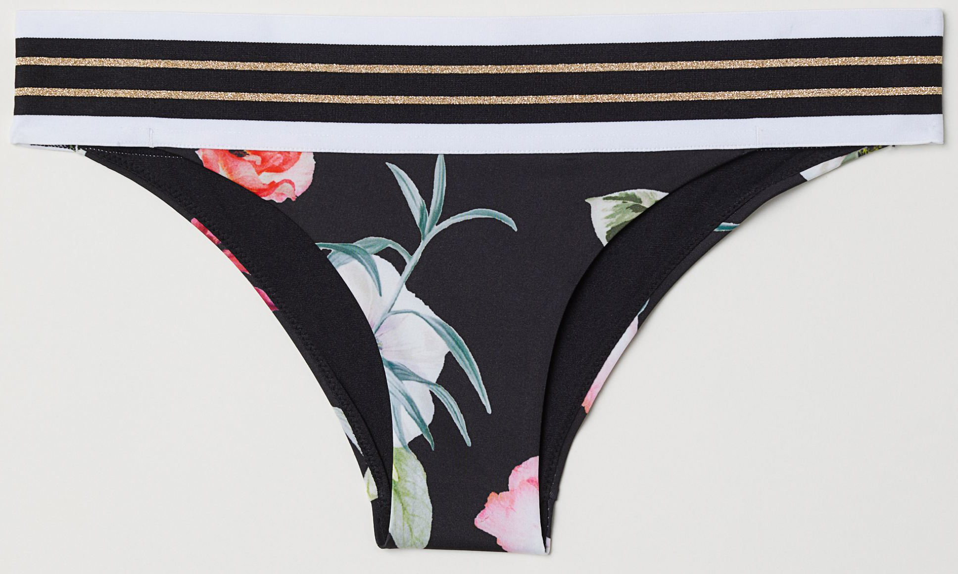 

Нижняя часть купальника H&M 567729 38 Черная/Цветы