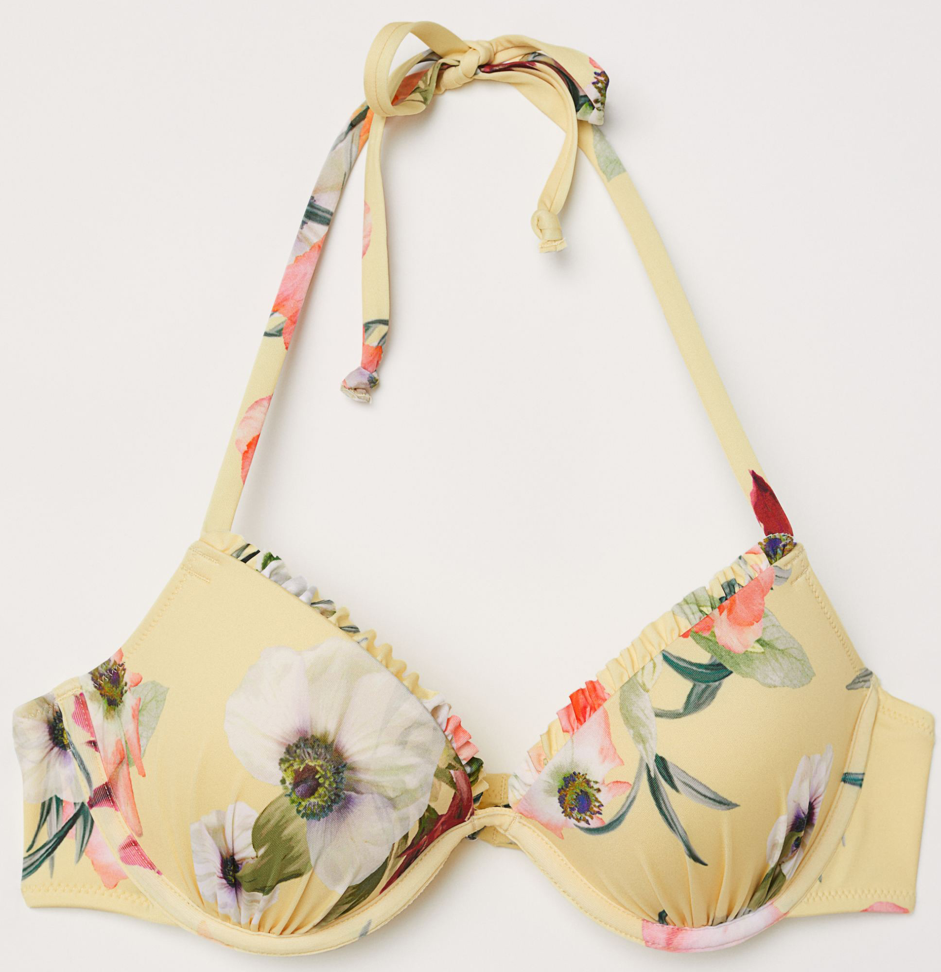 

Верхняя часть купальника H&M 6108407 75A Желтая/Крупные цветы