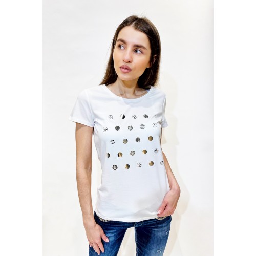 

Футболка Liu Jo TF0219 J5972 T9485 M Біла