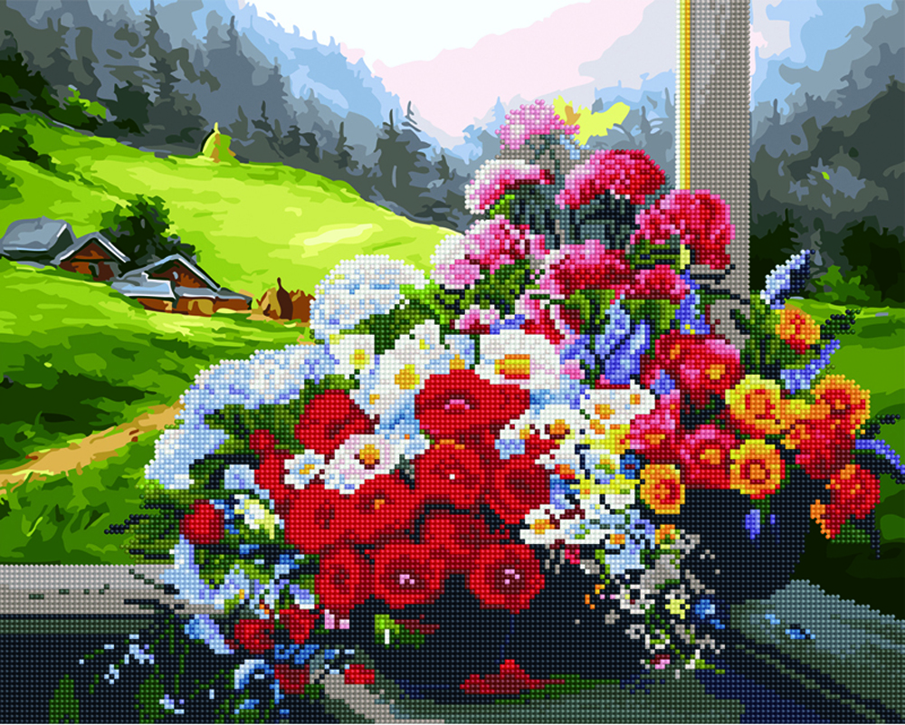 

Картина по номерам Rainbow Art Букет на окне, 40 х 50 см (GZS1016) (Без коробки)
