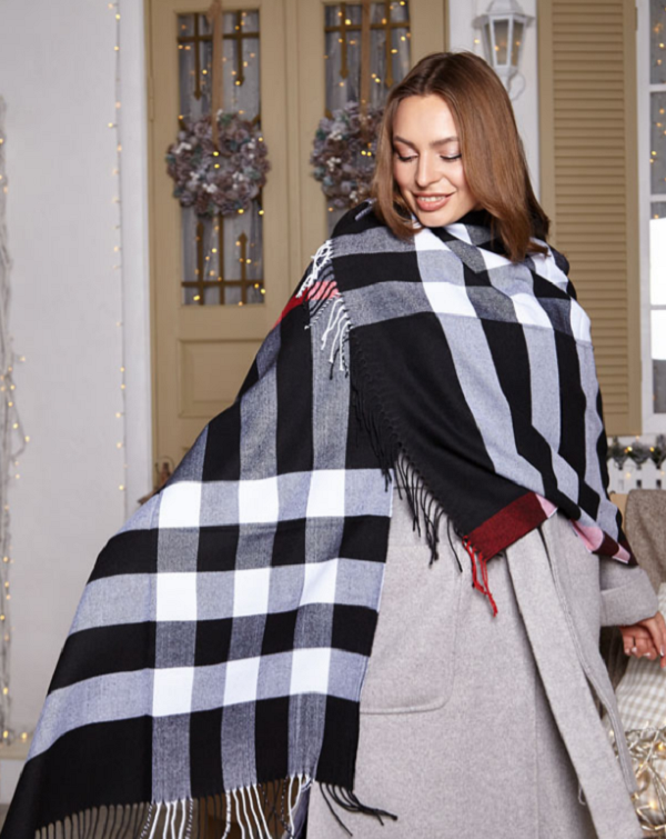 

Кашемировый палантин с квадратами Burberry 2х2 Braxton Разноцветный (240W)