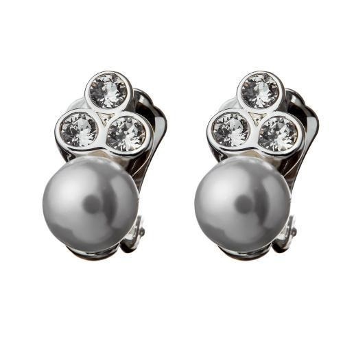 

Клипсы Colibra с жемчужиной и кристаллами Swarovski E6416Ag