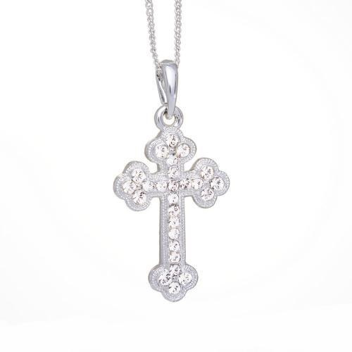 

Подвеска Karpinski крестик с кристаллами Swarovski в серебряном покрытии C12902Ag, длина 45 см
