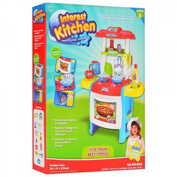 

Детская Кухня Kitchen WD-B22 голубая (звук/свет эффекты) 15 предметов