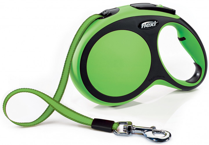 

Поводок - рулетка лента 5 м до 25 кг New COMFORT Tape Leash M зеленая Flexi BGL-FL-01