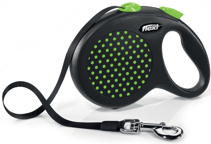 

Поводок - рулетка лента 5 м до 25 кг DESIGN, Tape Leash M зеленая Flexi BGL-FL-101
