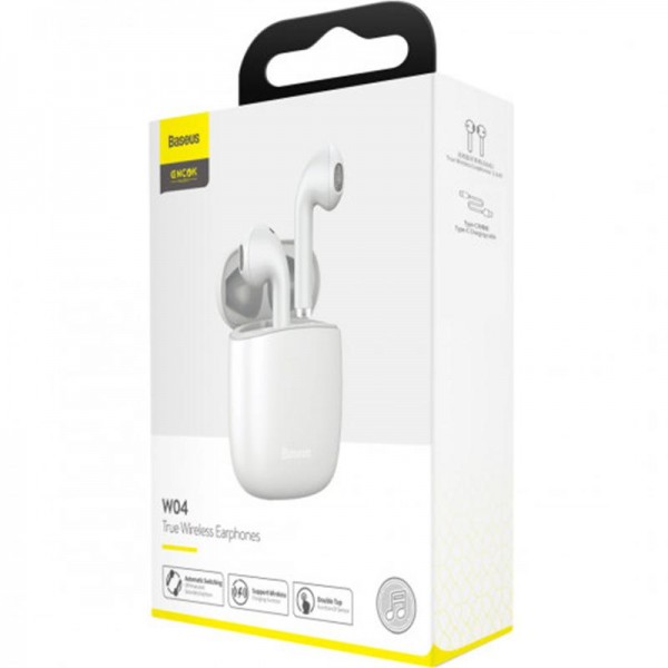 

Стерео Bluetooth наушнки Baseus W04 White