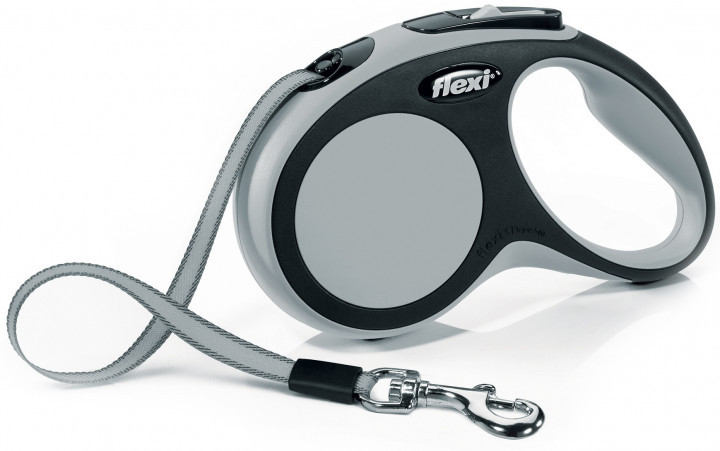 

Поводок-рулетка Flexi New Comfort S 5 м Серый (4000498028131)