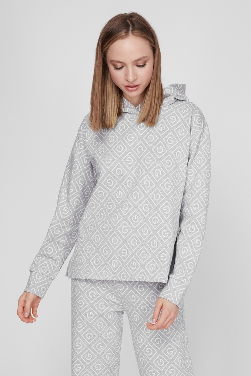 

Женское серое худи ICON G JACQUARD SWEAT HOODIE Gant M 4204695