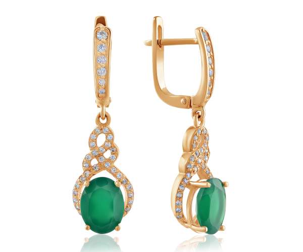 

Серьги С4261ОНИКСЗЕЛ с камнем Оникс, красное золото