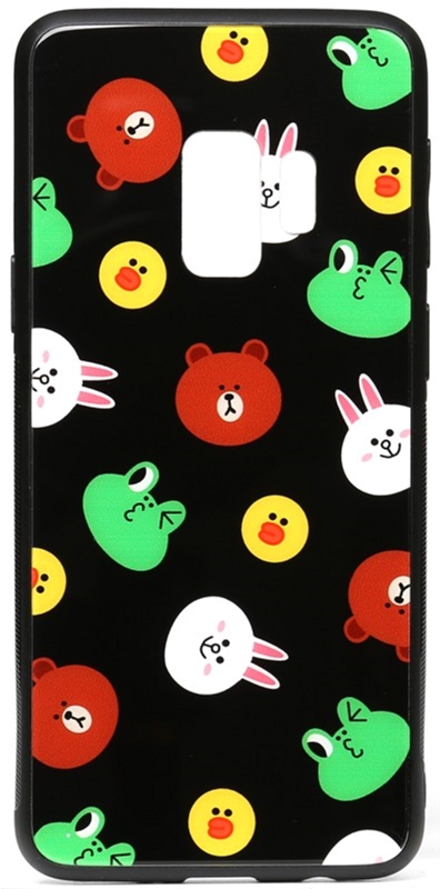 

Панель TOTO Cartoon Print Glass Case для Samsung Galaxy S9 Line friends Black