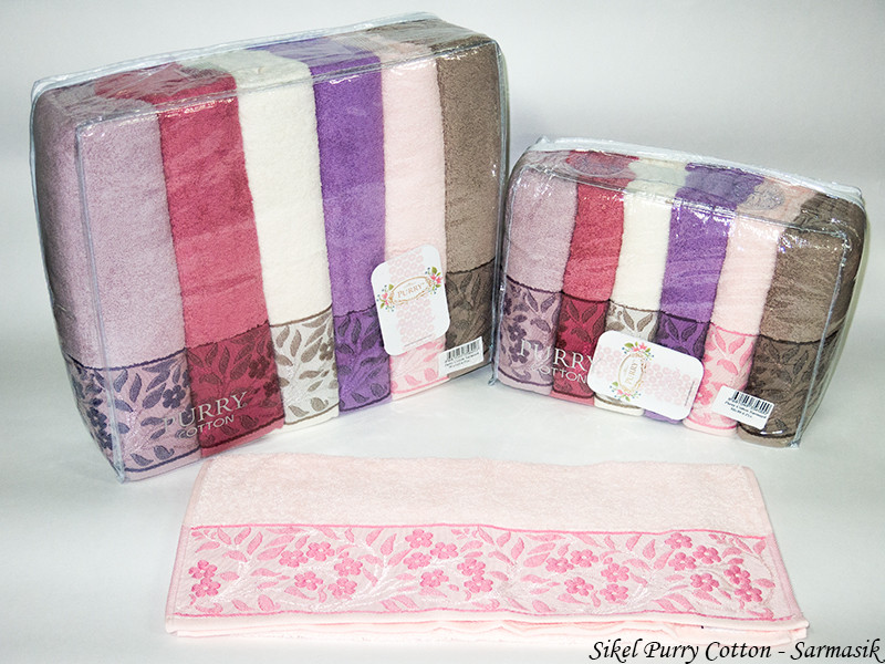 

Набор полотенец для тела Purry Cotton 70*140 см махровые банные Sarmasik 6шт