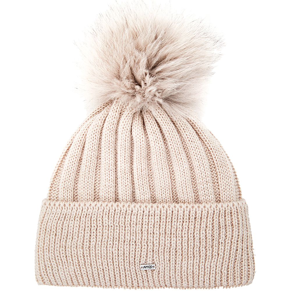

Шапочка POMPON вязаная, HW180P, бежевая