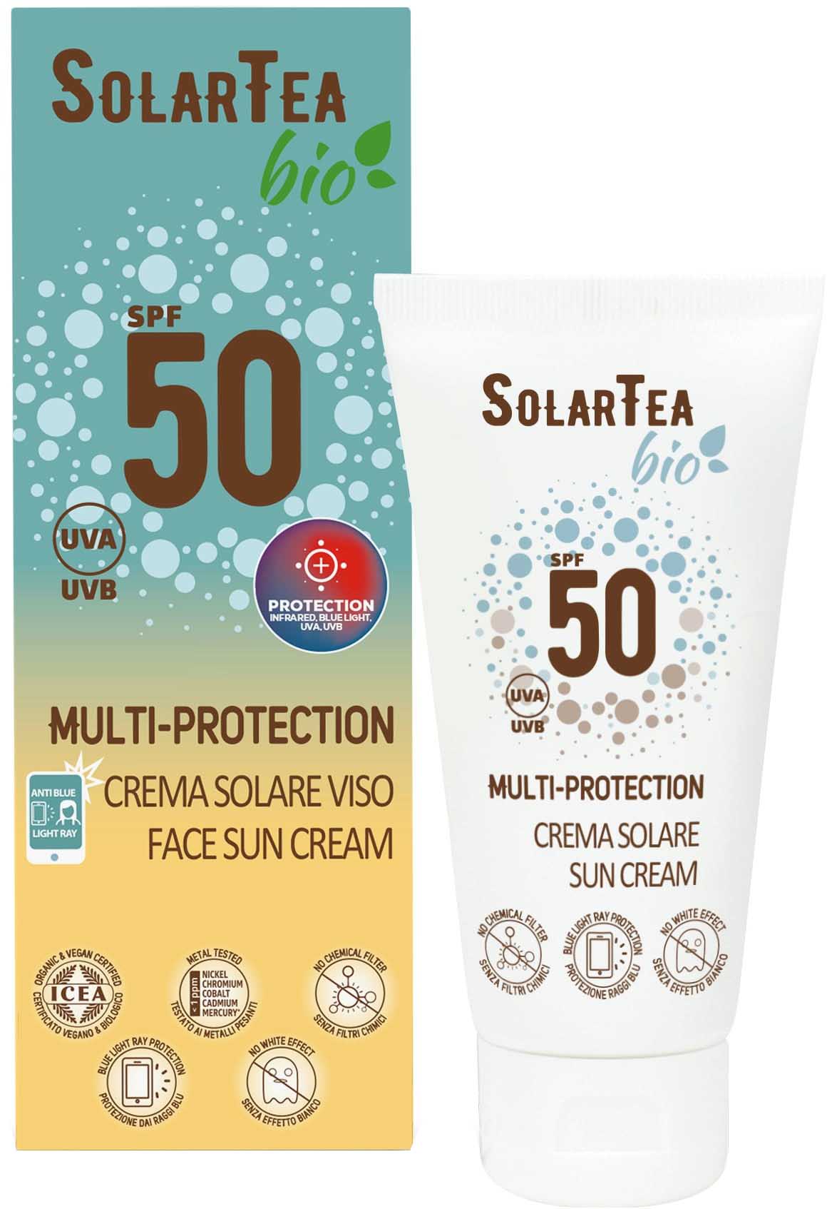 Акція на Крем мультизащитный для лица и деликатных зон Bema Cosmetici SPF 50 Solar Tea Bio с высоким уровнем защиты от солнца 100 мл (8010047194558) від Rozetka UA