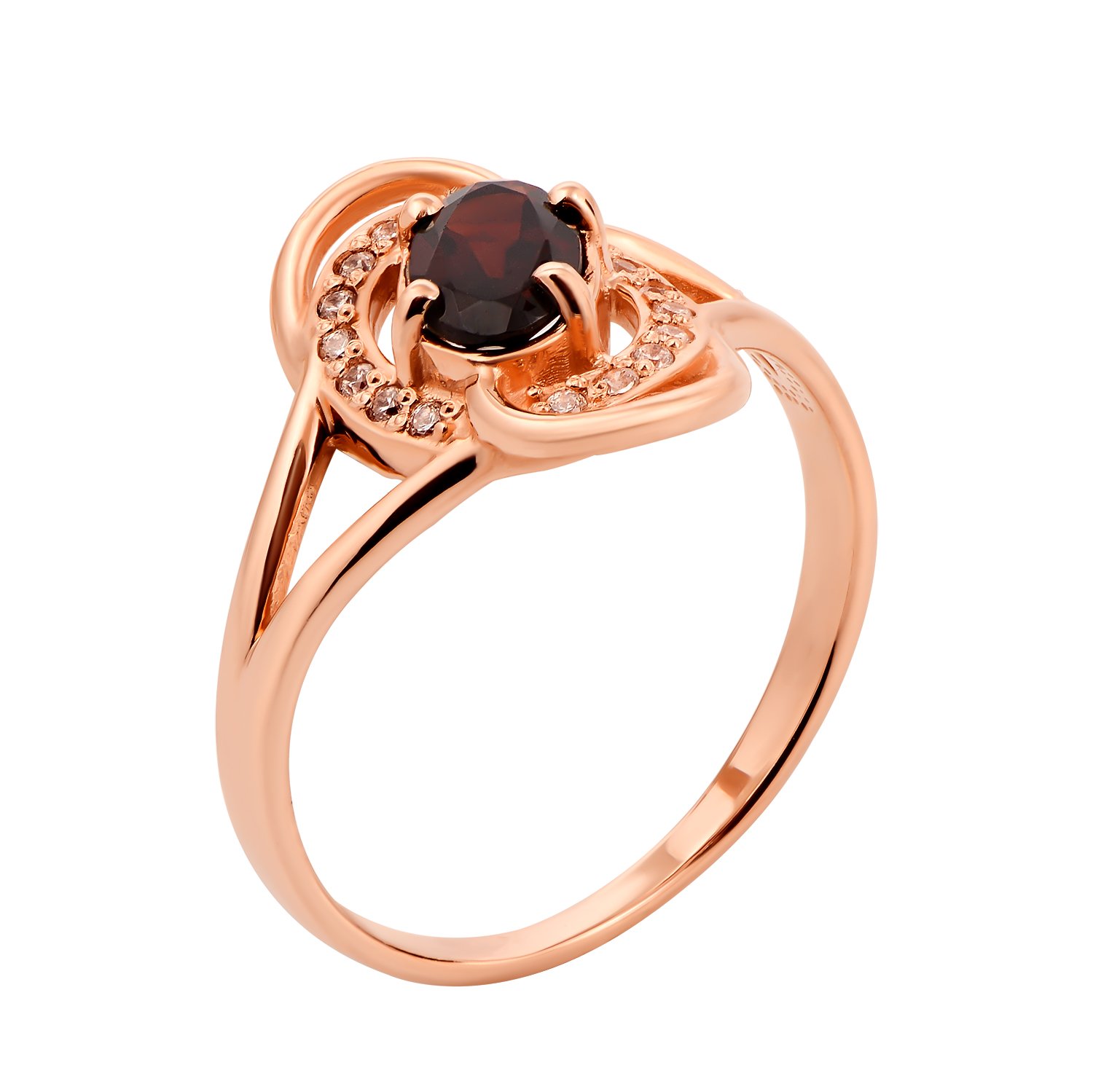 

Кольцо из красного золота с гранатом и фианитами 000131268 17.5 размера