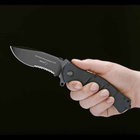 Нож складной Boker Plus AK-101 полусеррейтор (длина: 250мм, лезвие: 100мм, черное), черный - изображение 2