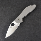 Нож складной Spyderco Domino Titan (длина: 19см, лезвие: 8см), silver - изображение 2