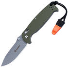 Нож складной Ganzo G7412-WS (длина: 205мм, лезвие: 89мм, сатин), зеленый - изображение 1