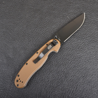 Нож складной Ontario RAT-1 (длина: 219мм, лезвие: 84мм, чёрное), коричневый 8846CB - изображение 7