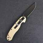 Нож складной Ontario RAT-1 (длина: 219мм, лезвие: 84мм, чёрное), tan 8846DT - изображение 7
