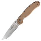 Нож складной Ontario RAT-1 D2 (длина: 216мм, лезвие: 89мм, сатин), сoyote brown 8867CB - изображение 1
