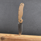 Нож складной Ontario RAT-1 D2 (длина: 216мм, лезвие: 89мм, сатин), сoyote brown 8867CB - изображение 13