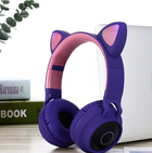 Беспроводные наушники Fingertime BT028C с кошачьими ушками Purple