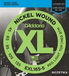 Струны для бас-гитар DAddario EXL165-5 XL Nickel Wound Bass Reg Light Top/Med Bottom 5-String (45-135)
