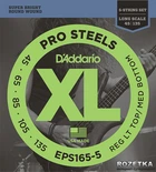 Струни для бас-гітар DAddario EPS165-5 XL ProSteels Bass Reg Light Top/Med Bottom (45-135)