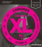 Струны для бас-гитар D'Addario ECB81-5 XL Chromes Flat Wound Bass 5 Light (45-132)