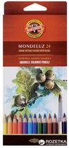 Олівці кольорові акварельні Koh-i-Noor Mondeluz 24 кольори (3718)