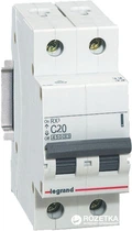 Автоматический выключатель Legrand C20 2Р 4.5 kA (419698)