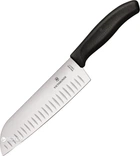 Кухонний ніж Victorinox SwissClassic Сантоку 170 мм у блістері Black (6.8523.17B)