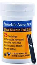 Тестові смужки для глюкометра SENSOLITE NovaTest 25 (5997345779232) - зображення 1