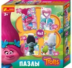 6304 Пазлы 4 в 1 3+ "Тролли" 15189030Р