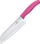 Кухонний ніж Victorinox SwissClassic Сантоку 170 мм у блістері Pink (6.8526.17L5B)