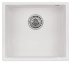 Кухонна мийка граніт GRANADO Under top white (1905) + сифон одинарний для кухонної мийки Nova
