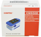 Пульсометр оксиметром на палець (пульсоксиметр) CONTEC CMS50D TFT Blue - зображення 4